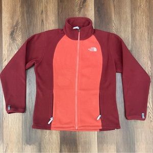 Burgundy womens fleece zip up (XL)
